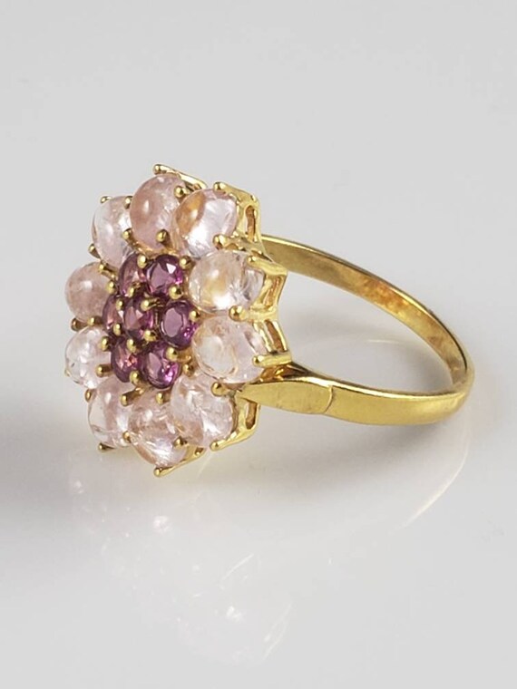 Natural Morganite & Rhodolite Garnet Vermeil Flow… - image 6