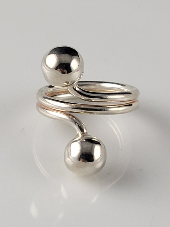 Taxco Modernist Sterling Silver Orb Ring