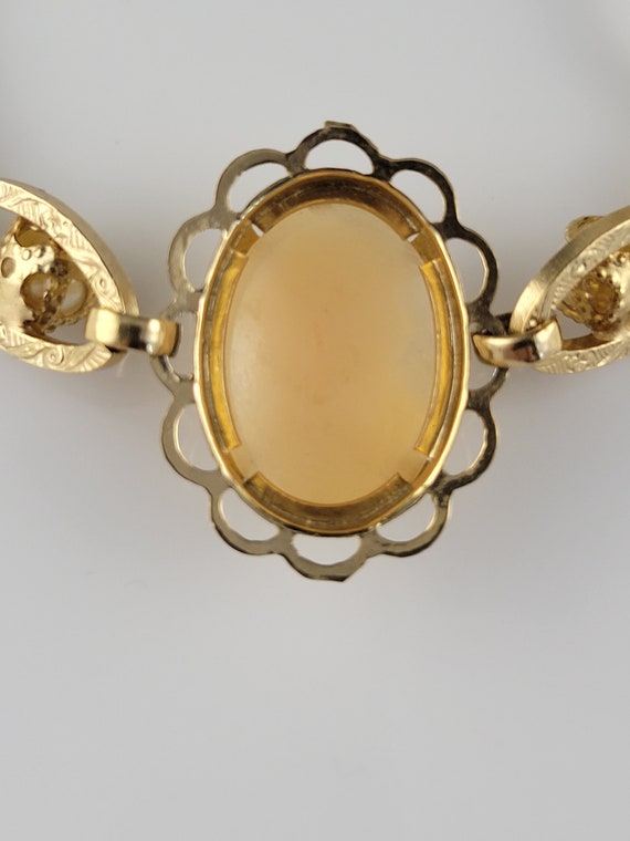 Victorian 12KT Gold Genuine Shell Cameo & Pearl B… - image 5