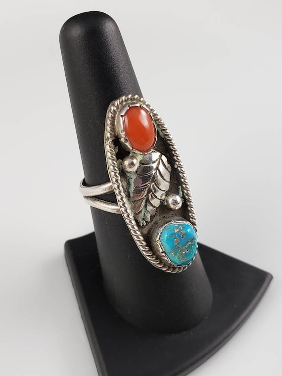 Cecil Henry Natural Turquoise & Coral Sterling Sta