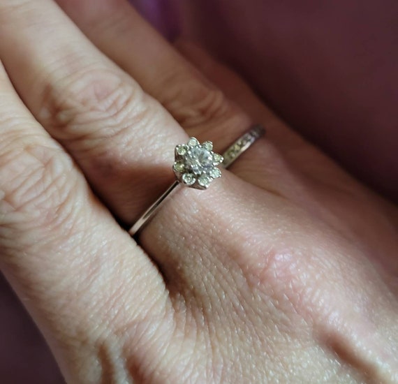 Stunning Vargas High Profile Rhinestone Engagement Ring Ring 1940s Etsy Denmark