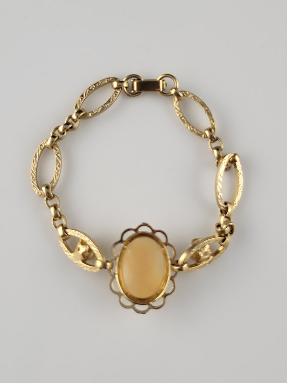 Victorian 12KT Gold Genuine Shell Cameo & Pearl B… - image 6