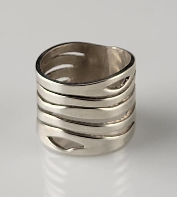 Taxco Wide Sterling Abstract Cutout Ring