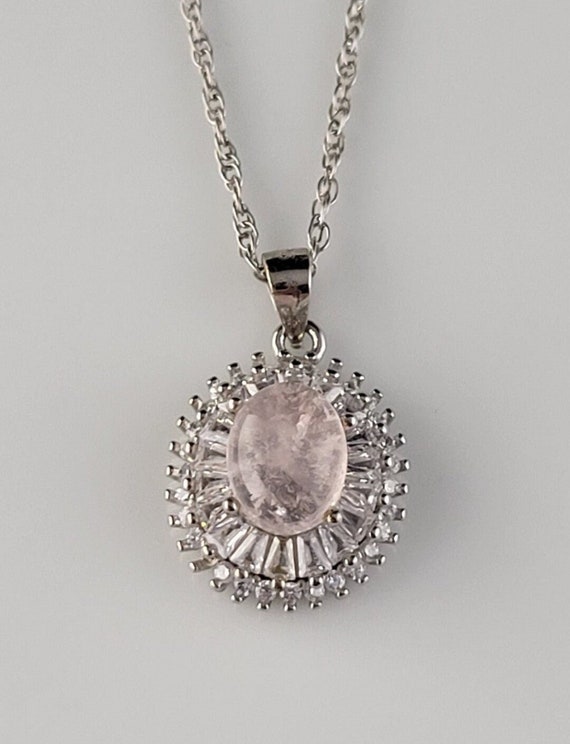 Estate Genuine Morganite & White Spinel Sterling H