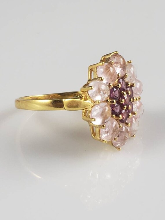 Natural Morganite & Rhodolite Garnet Vermeil Flow… - image 5