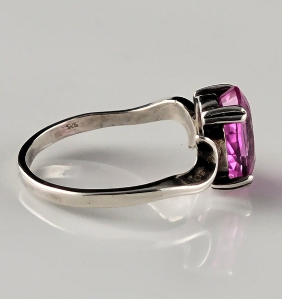 Stunning 1970s Natural Pink Topaz Sterling Bypass… - image 4