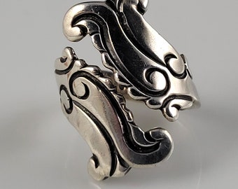 Antonio Reina Taxco Sterling Bypass Ring-Eagle Stamp-1940s
