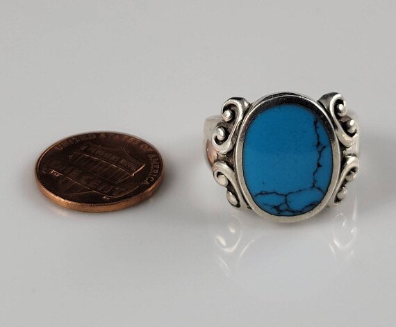 Dramatic Natural Spiderweb Turquoise Sterling Scr… - image 8