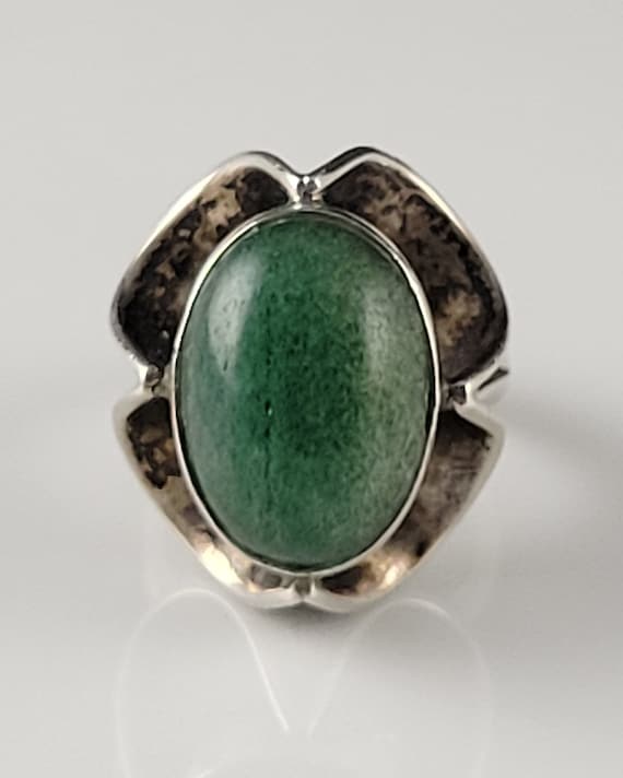 1940s Taxco Natural Aventurine Sterling Statement 