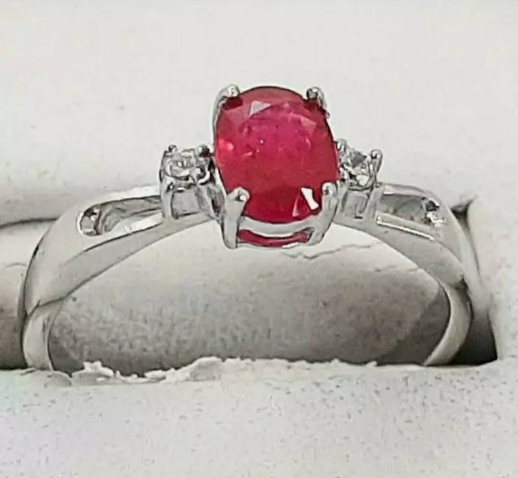 1.25 ctw Ruby & Sapphire  Sterling Silver Ring - image 4