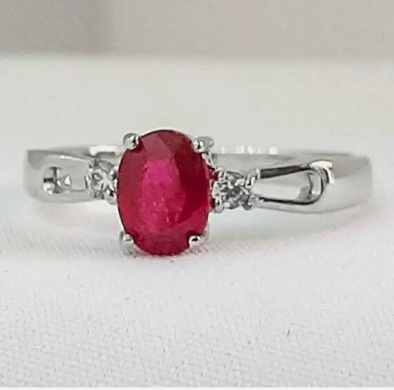 1.25 ctw Ruby & Sapphire  Sterling Silver Ring - image 1