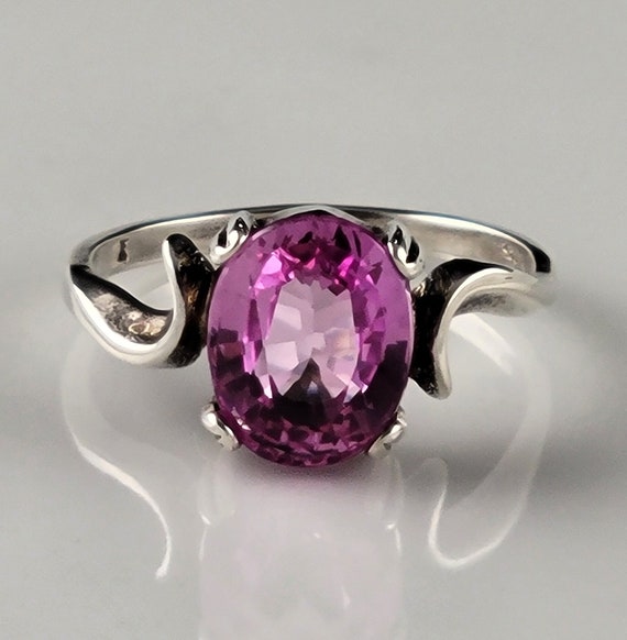Stunning 1970s Natural Pink Topaz Sterling Bypass… - image 7