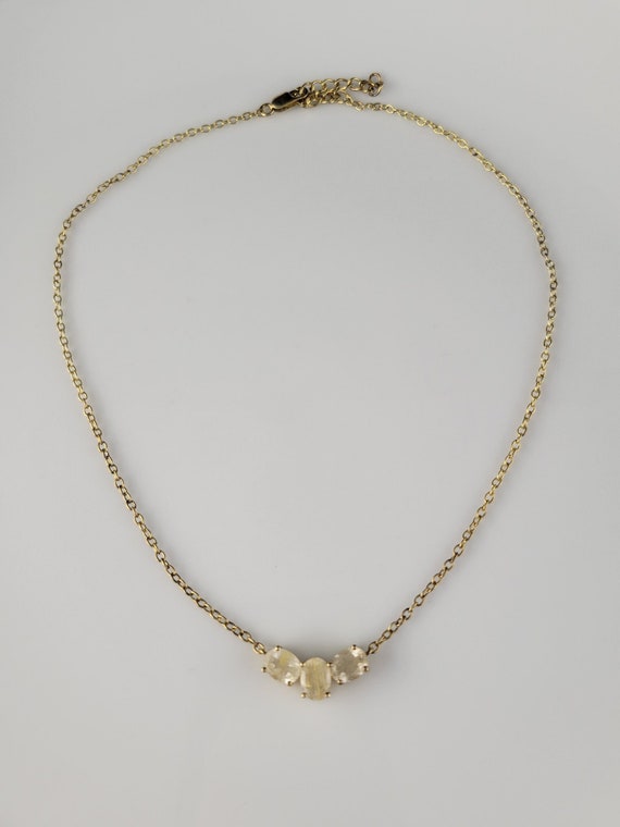 Beautiful Golden Rutilated Quartz Vermeil Necklace - image 3