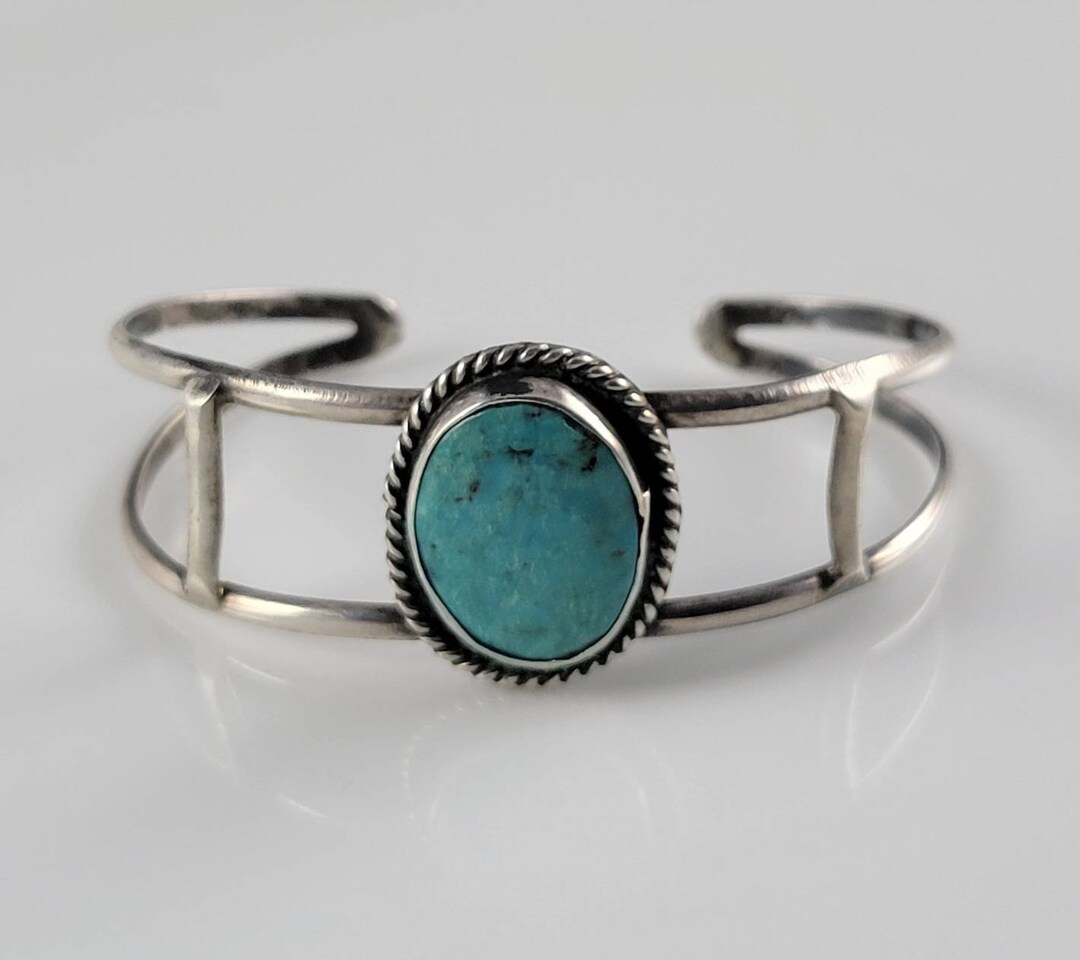 Navajo Handmade Natural Turquoise Sterling Silver Cuff - Etsy