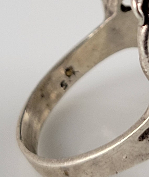 Artisan Sterling Silver Rose Vine Statement Ring - image 5