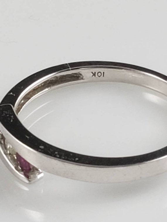 Minimalist Tension Set Ruby & Diamond 10KT Gold R… - image 3