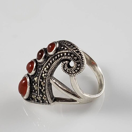 Art shops Deco Carnelian & Marcasite Ring
