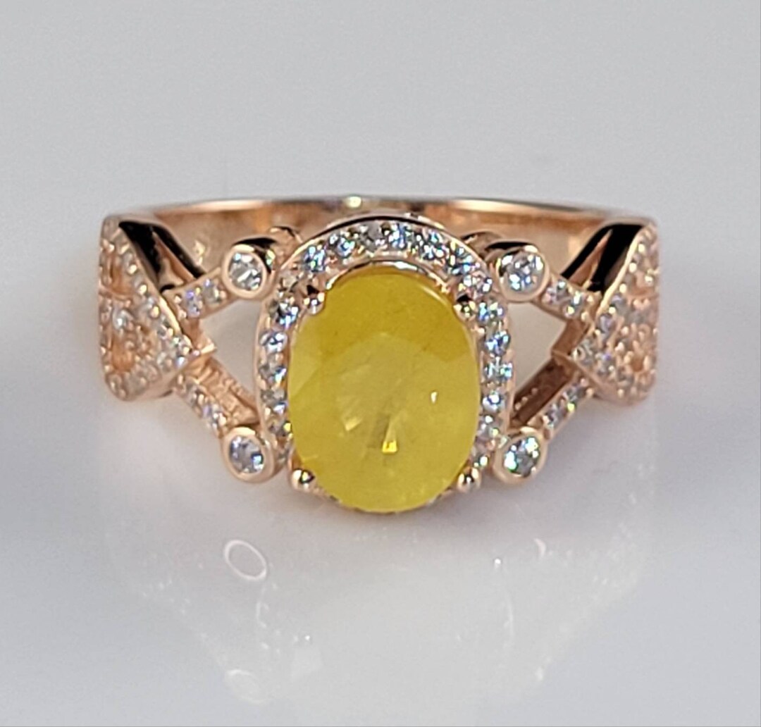 Estate 2.5 Ctw Canary Sapphire Highway Ring - Etsy