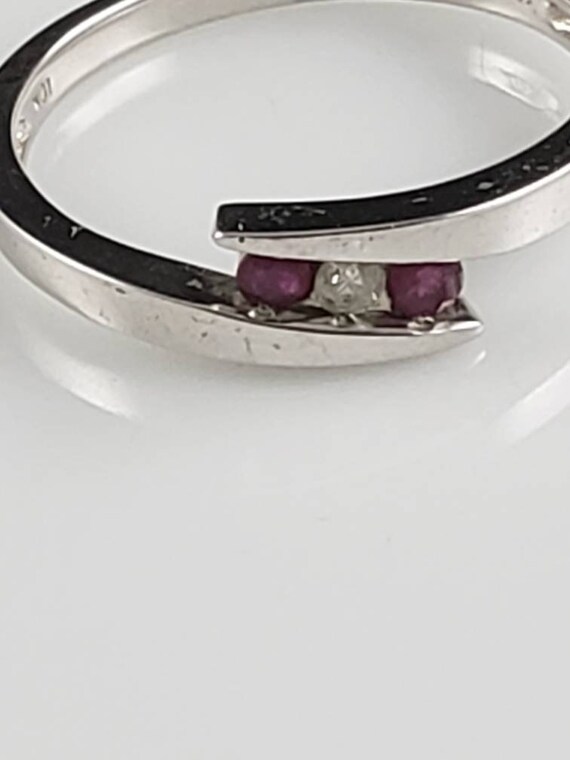 Minimalist Tension Set Ruby & Diamond 10KT Gold R… - image 4
