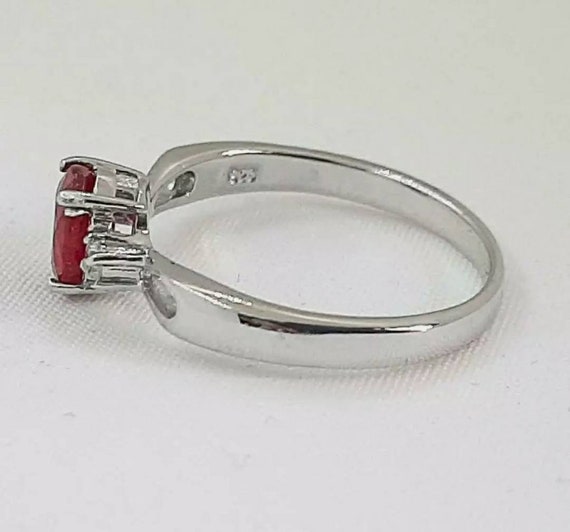 1.25 ctw Ruby & Sapphire  Sterling Silver Ring - image 3