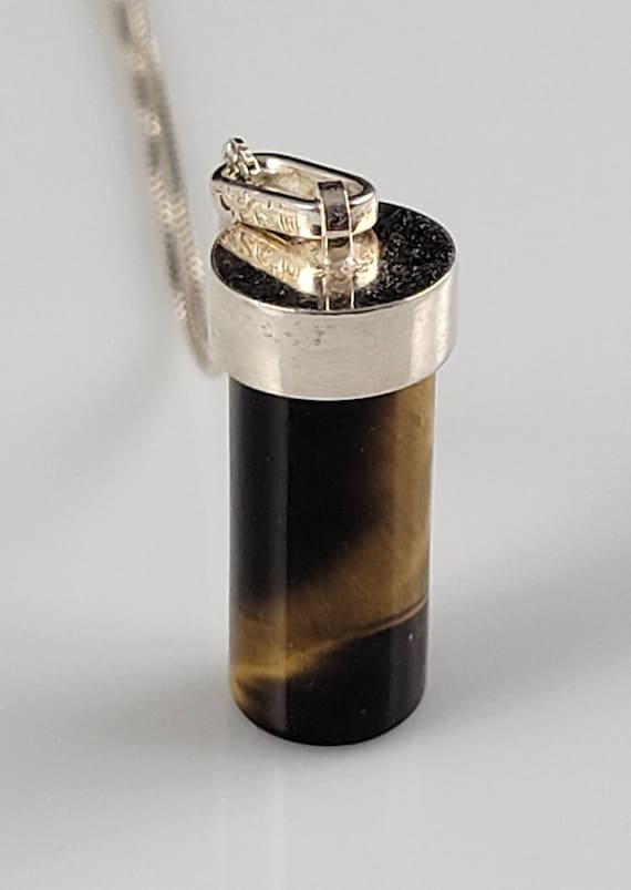 Henning Ulrichsen Tiger's Eye Sterling Silver Pillar Pendant