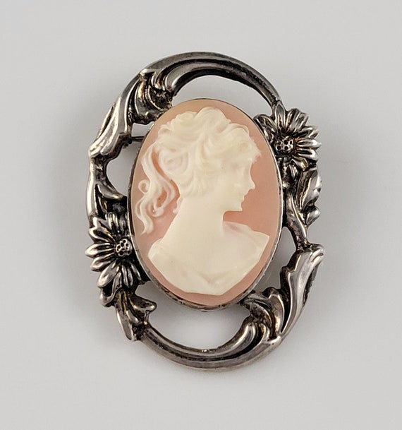 Sterling Filligree Genuine Carved Shell Cameo