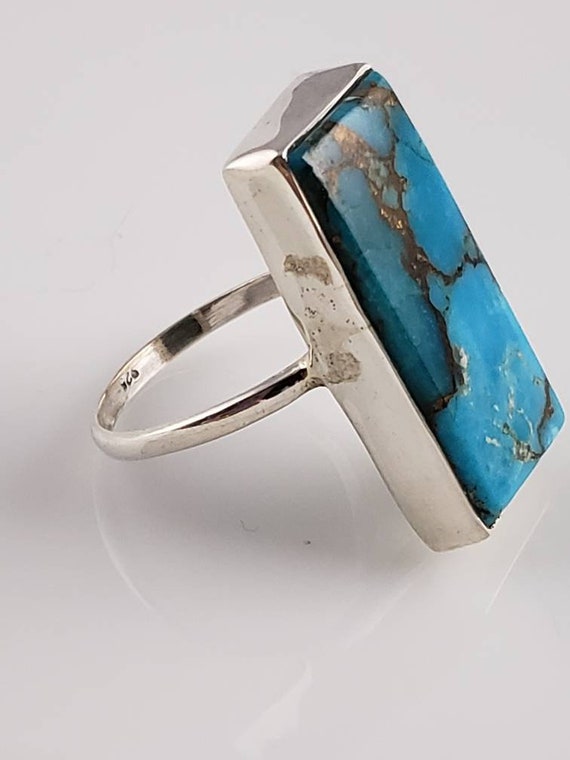 Vintage Natural Turquoise Statement Ring - image 6