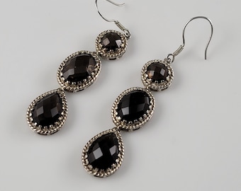 Bold Smokey Topaz Sterling Artisan Earrings