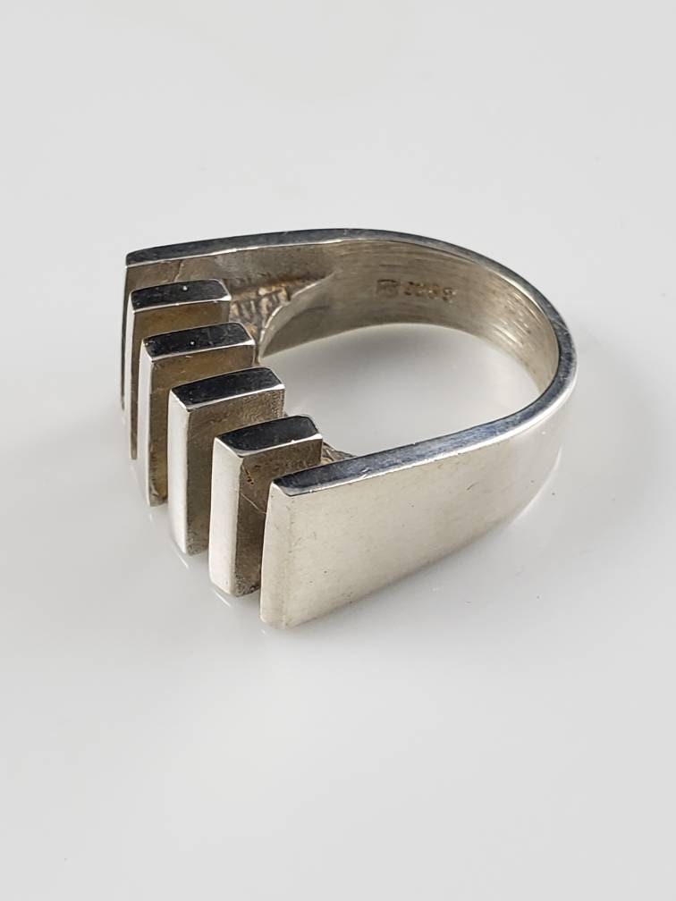 Henning Ulrichsen Modernist Skeleton Style Sterling Ring | Etsy