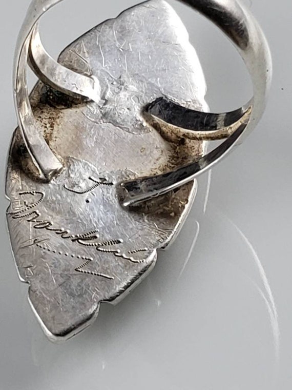 Handmade Mother of Pearl in Sterling Silver Ring-signed J