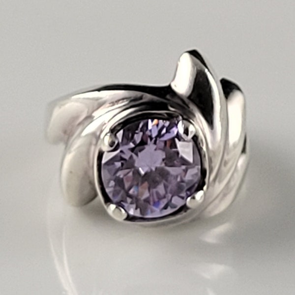 1950s Taxco Lavender Alexandrite Glass Sterling Ring