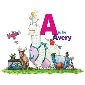 Personalized Hand Drawn Illustration &quot;A is for&quot; Alphabet Artwork for child&#39;s nursery or bedroom.