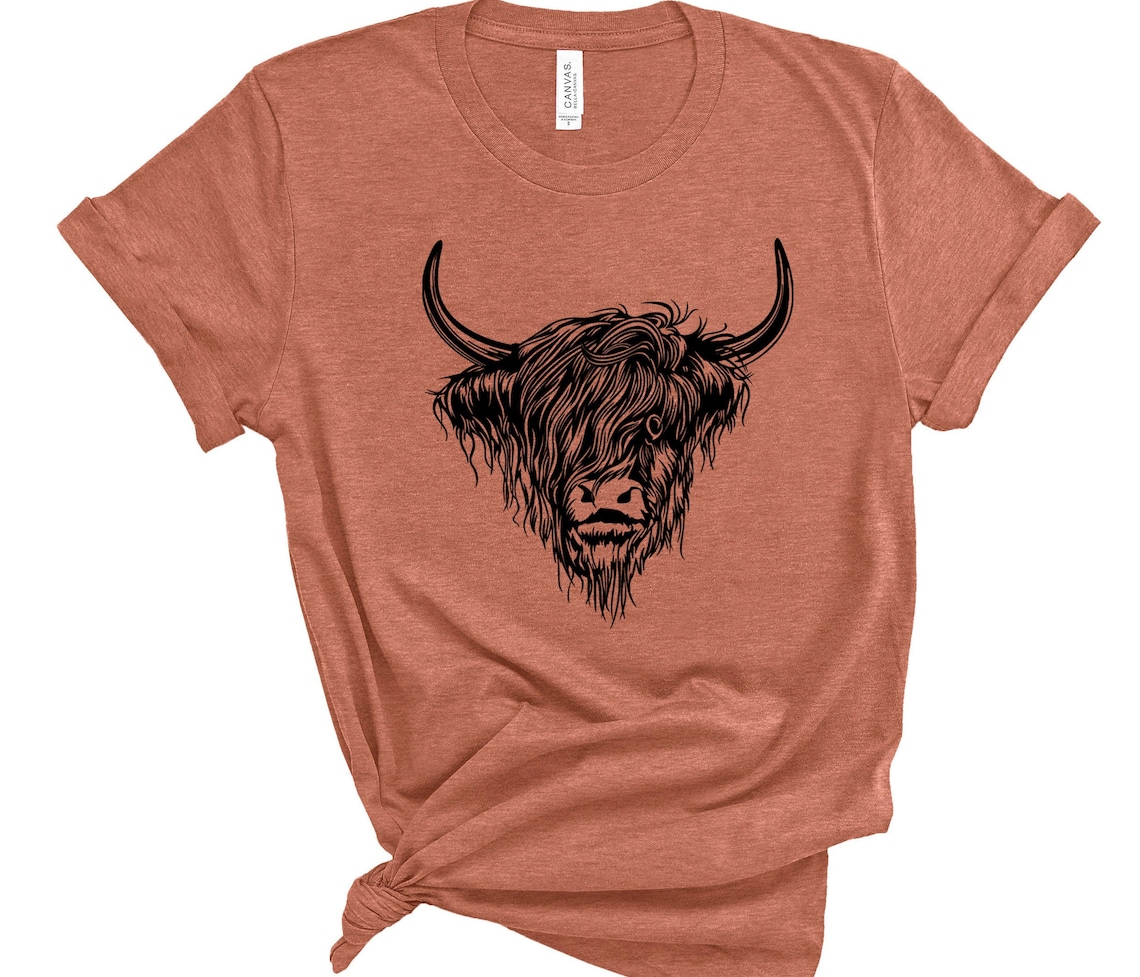 Highland Cow Womens Tshirt Heifer Womens tshirt Womens t Etsy