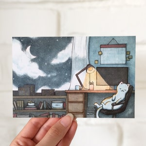 Desk Kitty Postcard