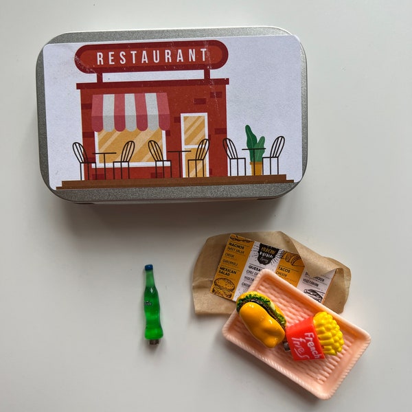 Mini Restaurant Magnetic Play Set - Burger, Fries & Soda Version