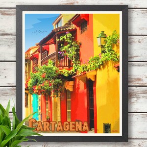 Cartagena Colombia Travel Poster - Printed Poster - Wall Decor - Home Decor - Wall Art - Gift Ideas - Travel Gift - Colombia Wall Art
