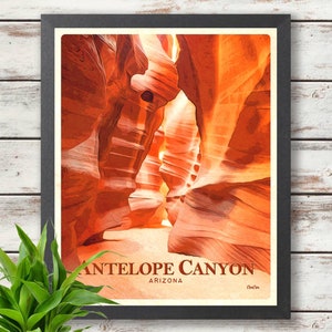 Antelope Canyon Arizona - Travel Poster - Digital Download - National Parks - Wall Decor - Home Decor - Wall Art - Gift Ideas - Travel Gift
