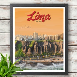 Lima - Peru - Travel Poster - Printed Poster - Wall Deco - Gift Idea