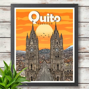 Quito - Ecuador Travel Poster - Printed Poster - Wall Decor - Wall Art - Home Decor - Gift Idea