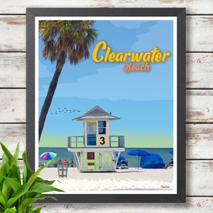 Clearwater Beach Travel Poster - Florida - Digital Download - Wall Decor - Home Decor - Wall Art - Gift Idea