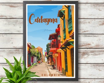 Cartagena - Colombia Travel Poster - Poster Print - Wall Deco - Gift Idea