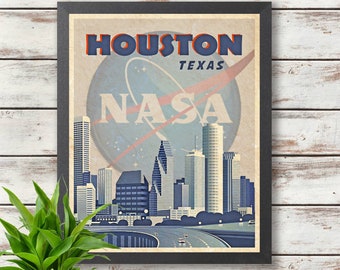 JUMBO FRIDGE MAGNET HOUSTON TEXAS SPACE TRAVEL NASA UNITED STATES AMERICA