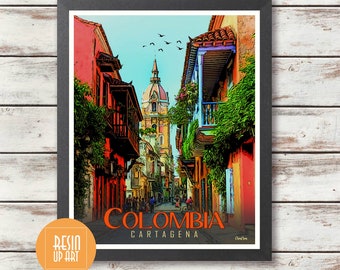 Colombia - Cartagena Travel Poster - Printed Poster - Wall Art - Home Decor - Wall Decor - Poster - Colombia Art - Gift Idea