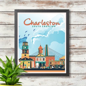 Charleston - South Carolina Travel Poster - Printed Poster - Vintage Art - Wall Decor - Gift Idea