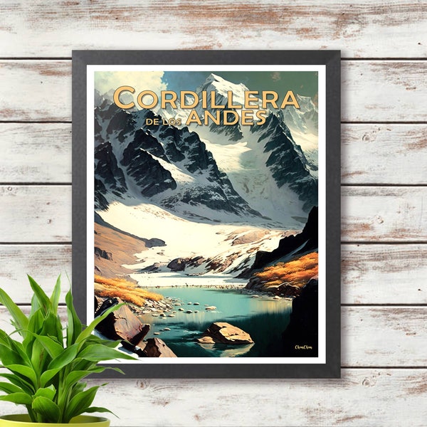 Cordillera de los Andes Travel Poster - Digital Download Art - Wall Deco - Gift Idea