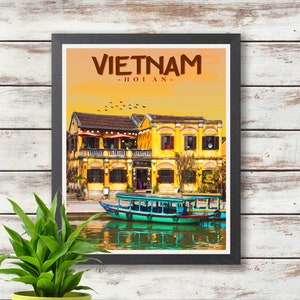 Vietnam - Travel Poster Digital - Hoi An - Digital Download - Travel Art Wall Poster - Digital Print Download
