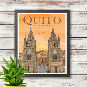 Quito - Ecuador Travel Poster - Printed Poster - Wall Deco - Gift Idea