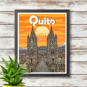 Quito - Ecuador Travel Poster - Printed Poster - Wall Deco - Gift Idea