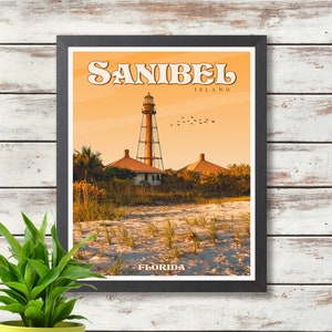 Sanibel Island Travel Poster - Florida - Digital Download Art - Wall Deco - Gift Idea