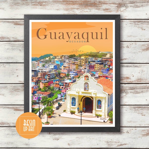 Affiche de voyage Guayaquil - Equateur - Cuenca - Téléchargement numérique - Déco murale - Idée cadeau